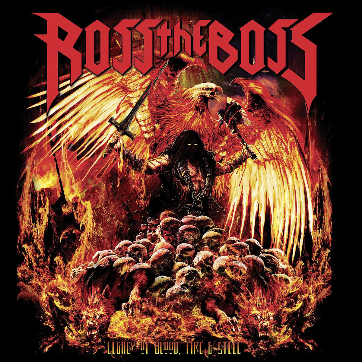 Ross The Boss – Legacy Of Blood, Fire & Steel (RED COLOURED VINYL) vinyl record cover