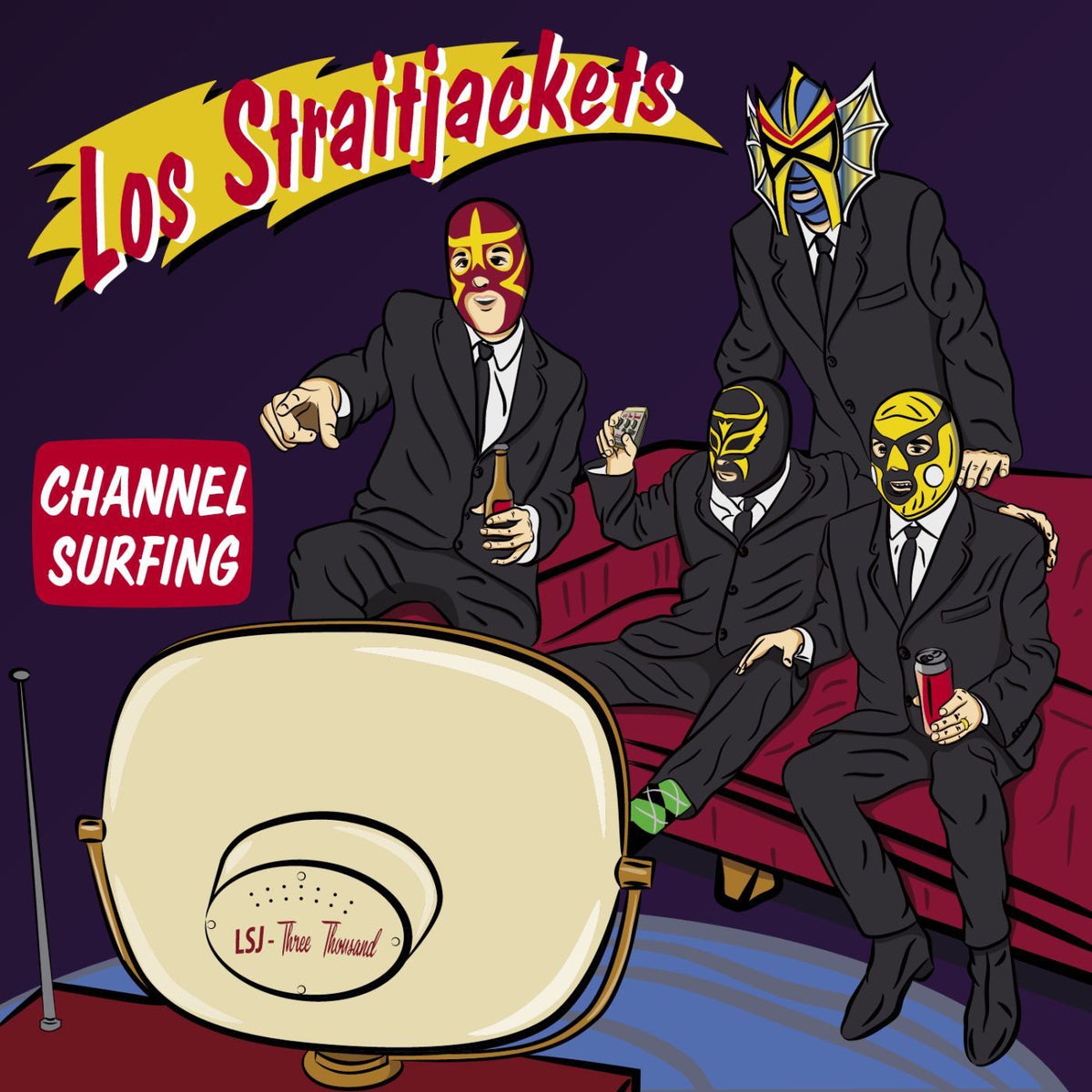 Los Straitjackets – Channel Surfing vinyl cover