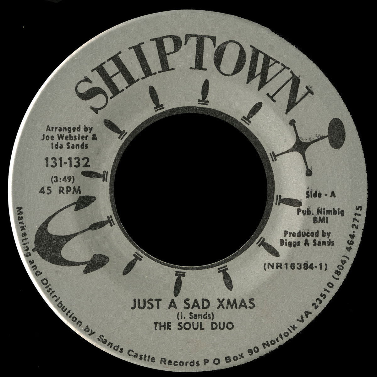 The Soul Duo – "Just a Sad Xmas" b/w "Can't Nobody Love Me (Like My Baby Do)" vinyl cover