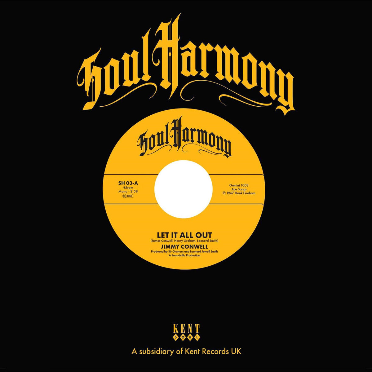 Jimmy Conwell – Let It All Out / I'm So Glad vinyl cover