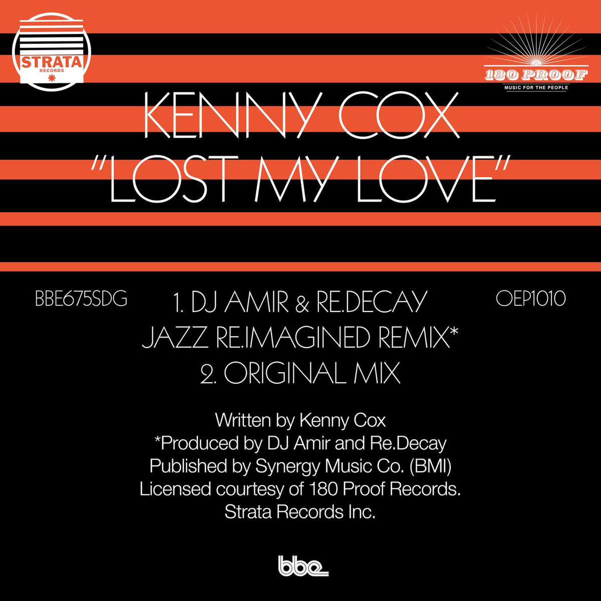 Kenny Cox – Lost My Love (DJ Amir & Re.Decay Jazz Re.Imagined Remix) vinyl record cover
