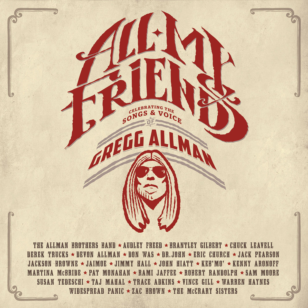 Various Artists – All My Friends: Celebrating the Songs & Voice of Gregg Allman (INDIE EXCLUSIVE) vinyl record cover