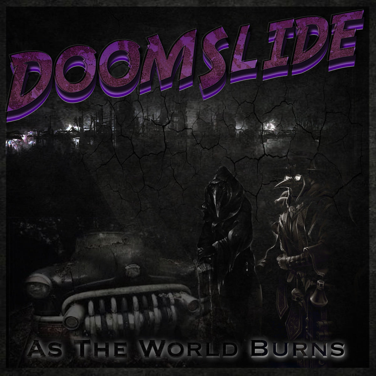 Doomslide – As The World Burns vinyl record cover