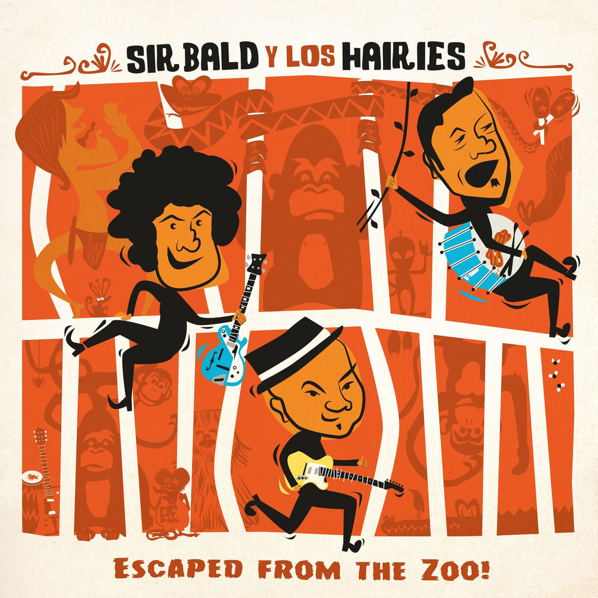 Sir Bald Y Los Hairies – Escaped From The Zoo! vinyl record cover