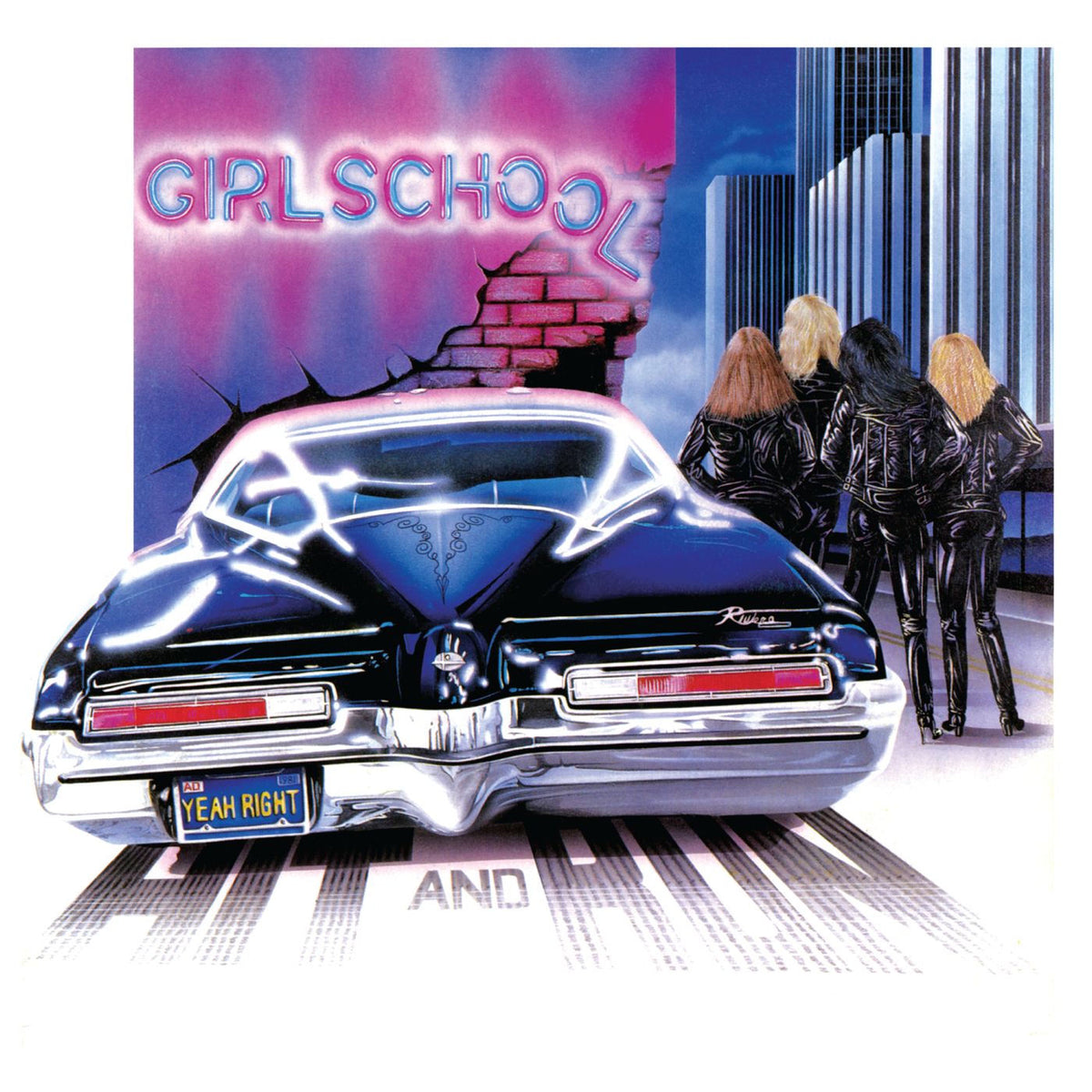 Girlschool – Hit and Run vinyl record cover