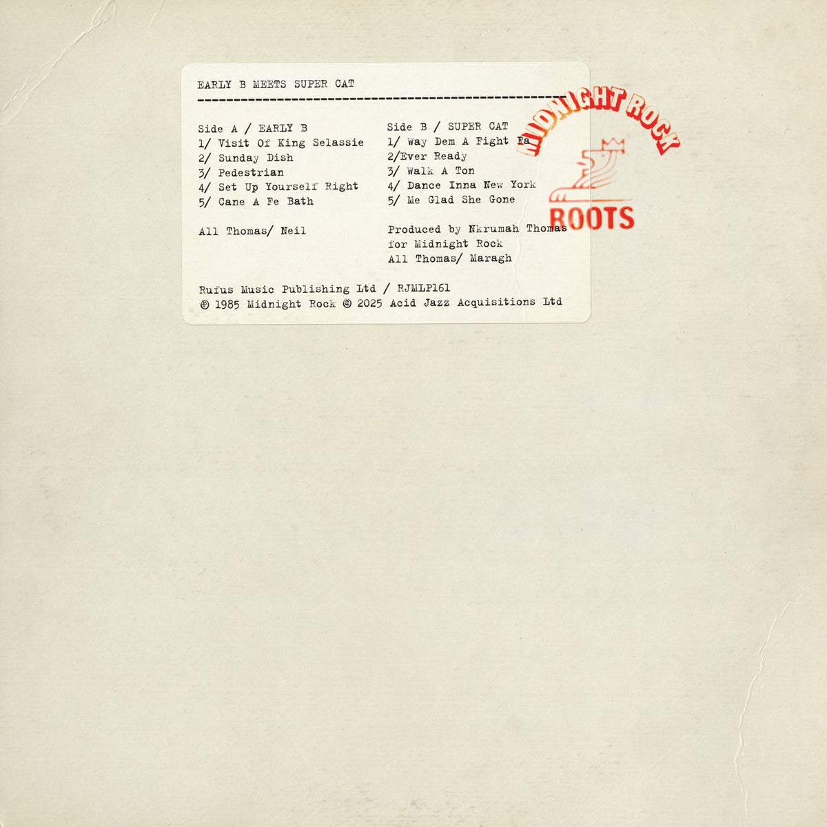 Early B – Early B Meets Super Cat vinyl cover