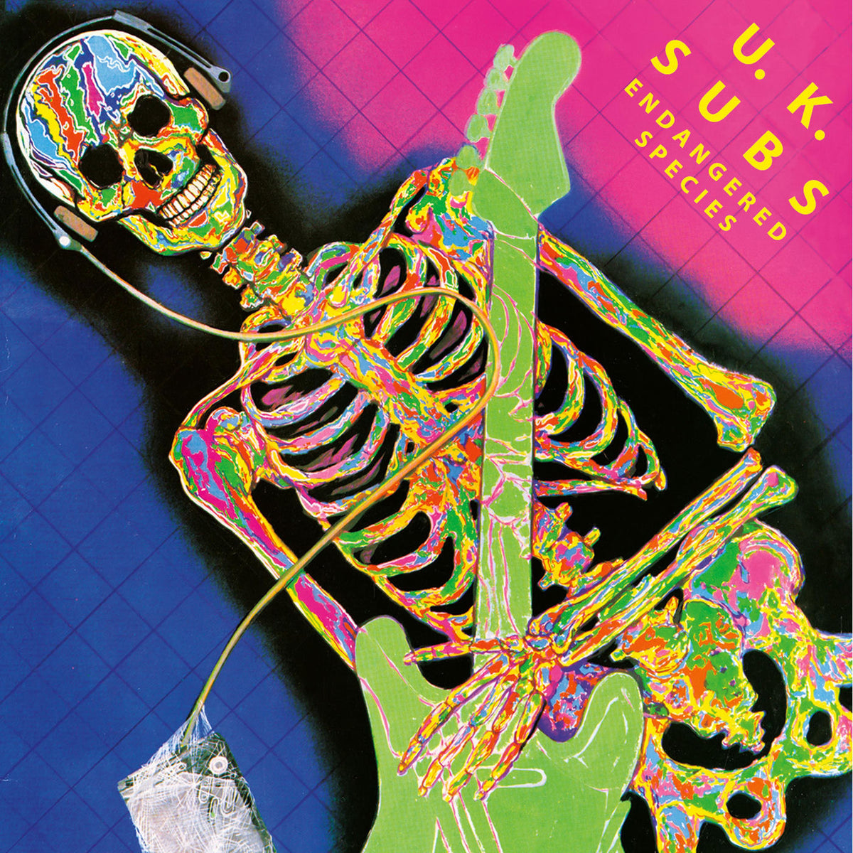 UK Subs – Endangered Species (Sunburst Yellow/Red Vinyl) vinyl record cover