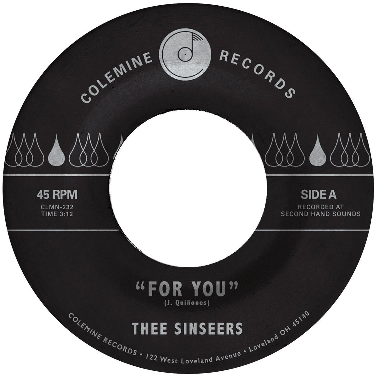 Thee Sinseers – For You / Si Llorarás vinyl cover
