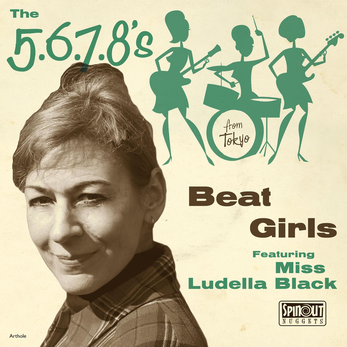 The 5.6.7.8's – Beat Girls (feat. Miss Ludella Black) vinyl cover