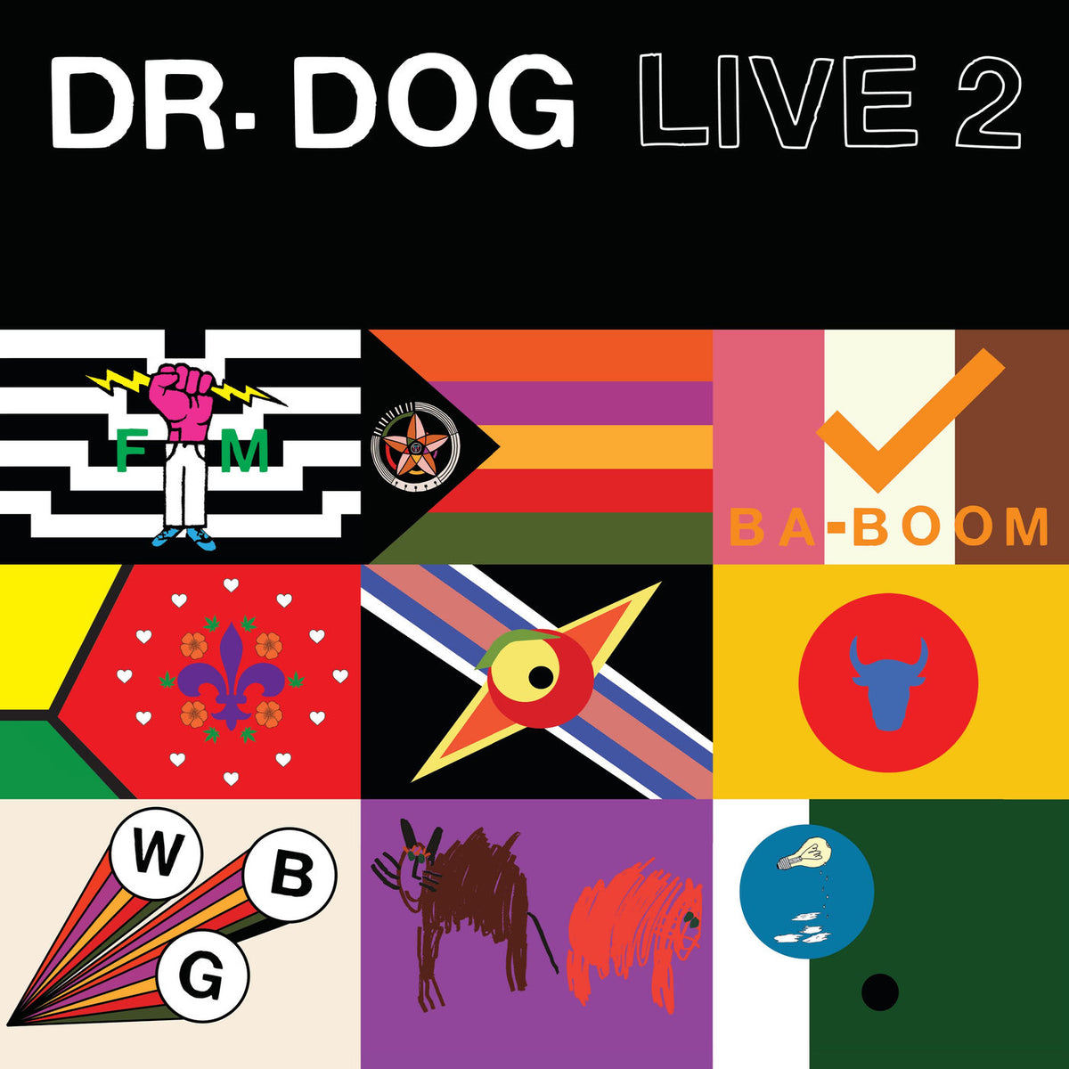 Dr. Dog – Live 2 vinyl record cover