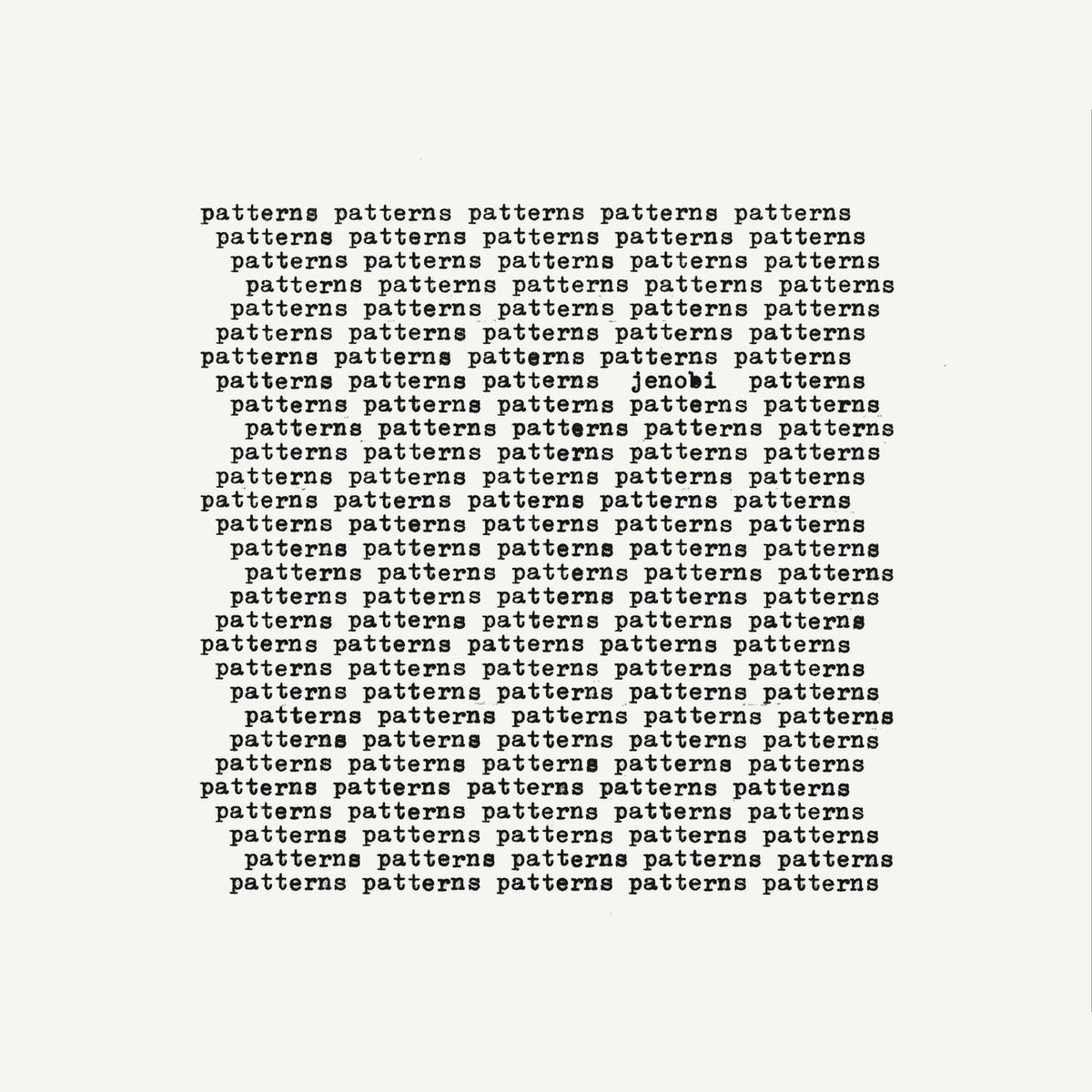 Jenobi – Patterns vinyl record cover