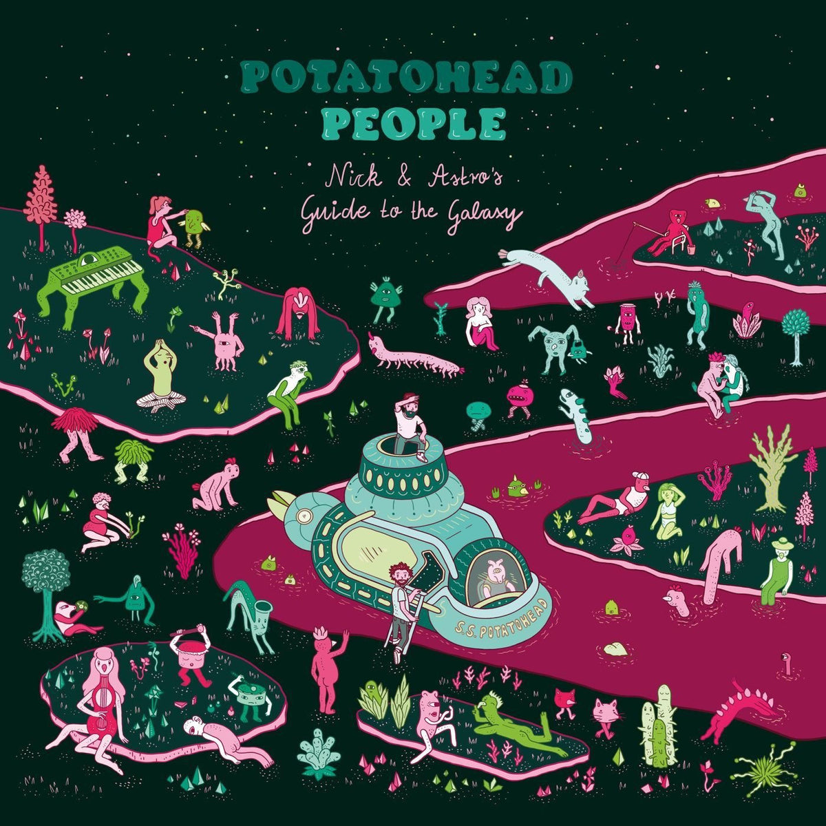 Potatohead People – Nick & Astro'S Guide To The Galaxy (INDIE EXCLUSIVE, RED & BLACK SWIRL VINYL) vinyl record cover