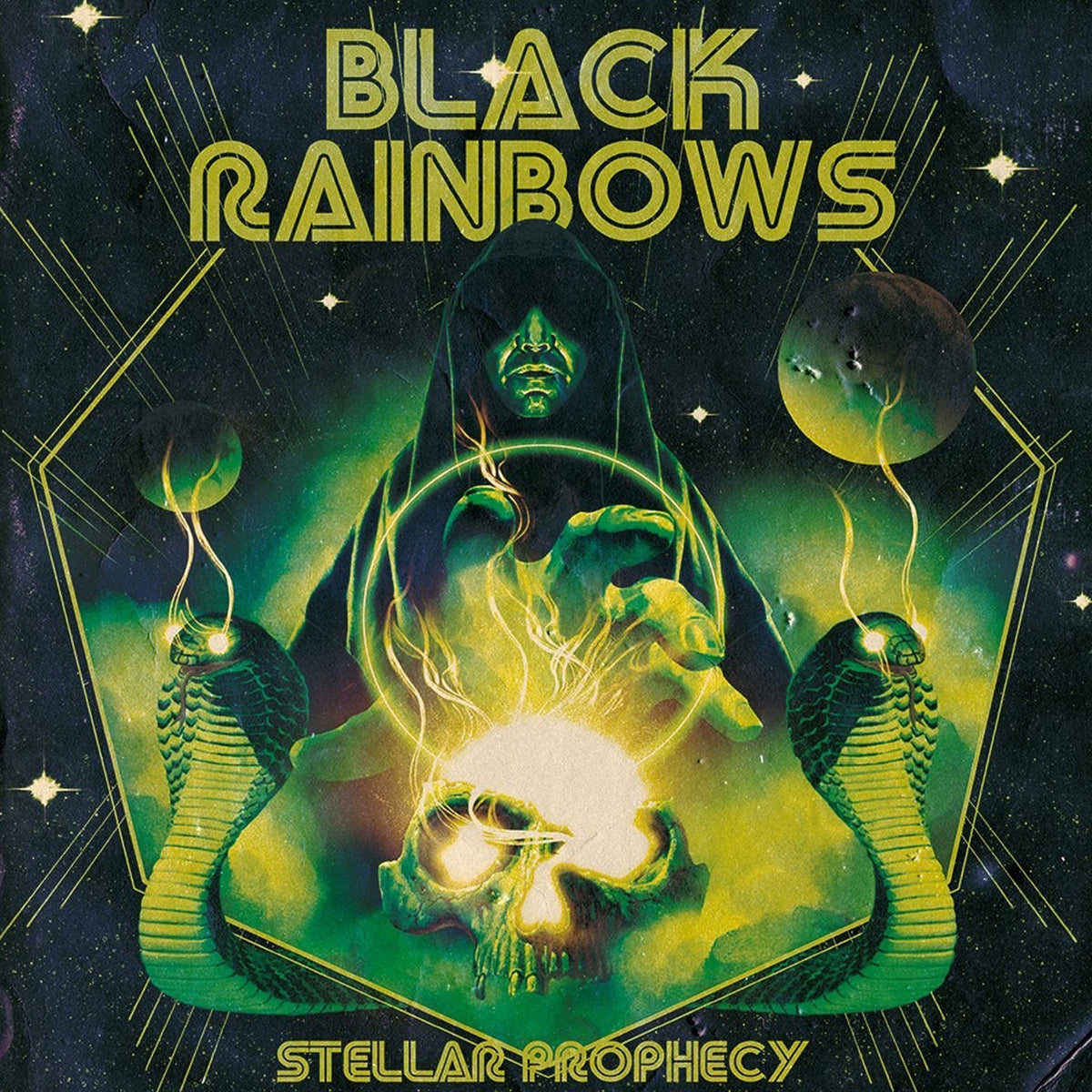 Black Rainbows – Stellar Prophecy (Red Background Splatter Vinyl) vinyl record cover