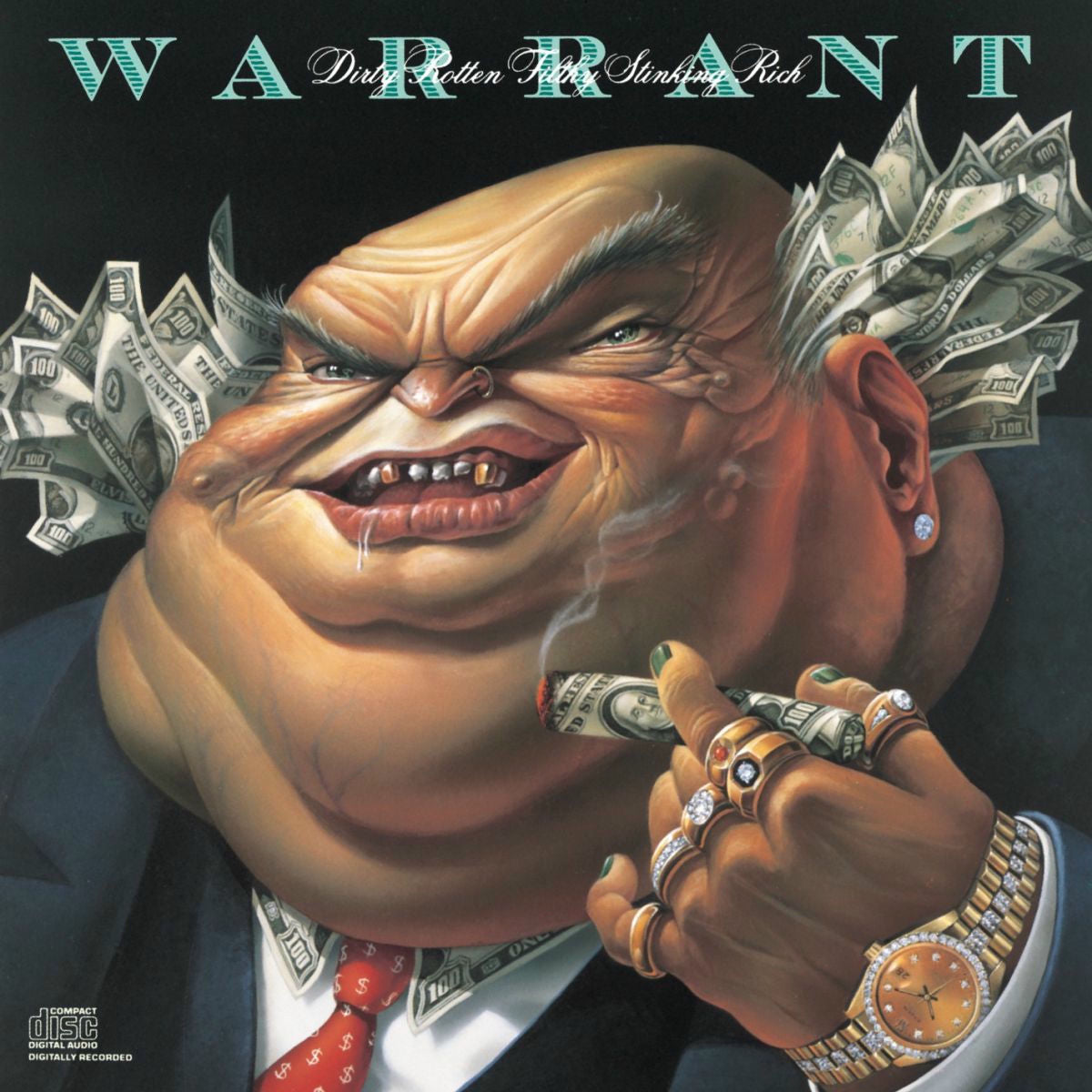 Warrant – Dirty Rotten Filthy Stinking Rich vinyl record cover