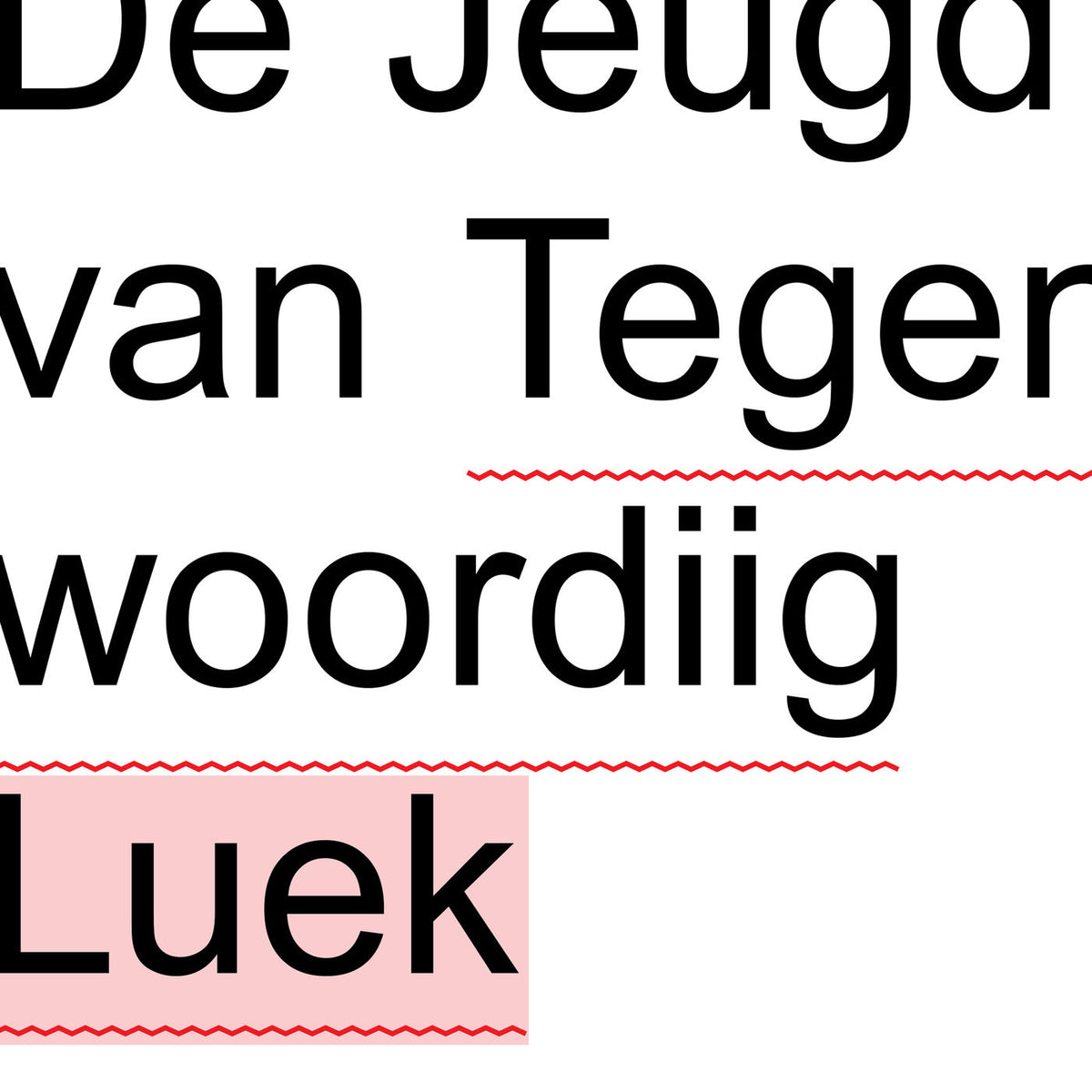 De Jeugd Van Tegenwoordig – LEUK vinyl record cover
