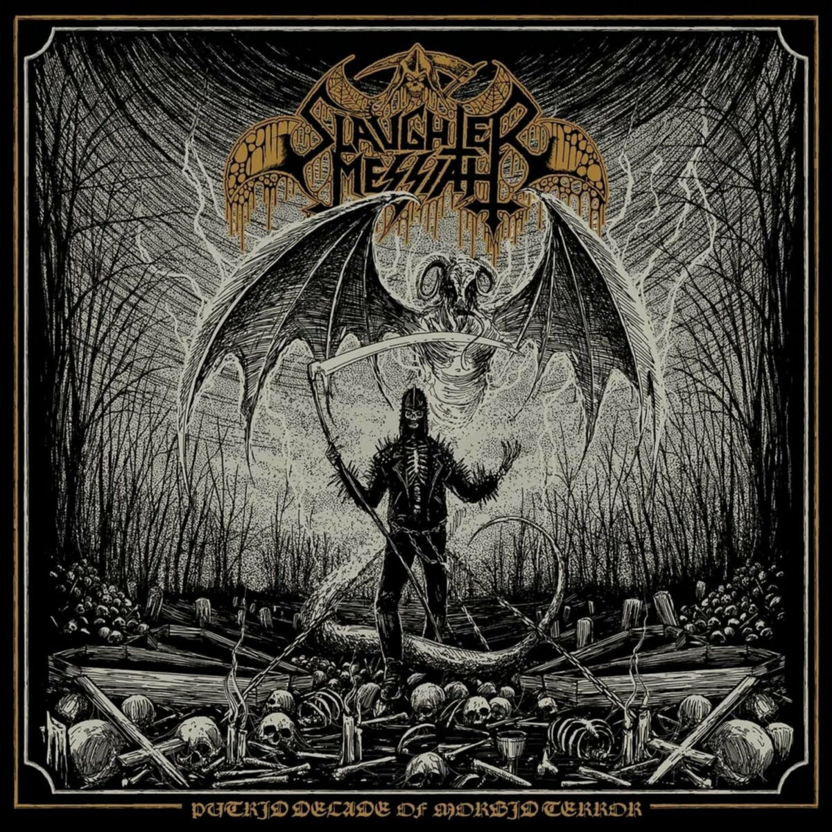 Slaughter Messiah – Putrid Decade of Morbid Terror vinyl record cover