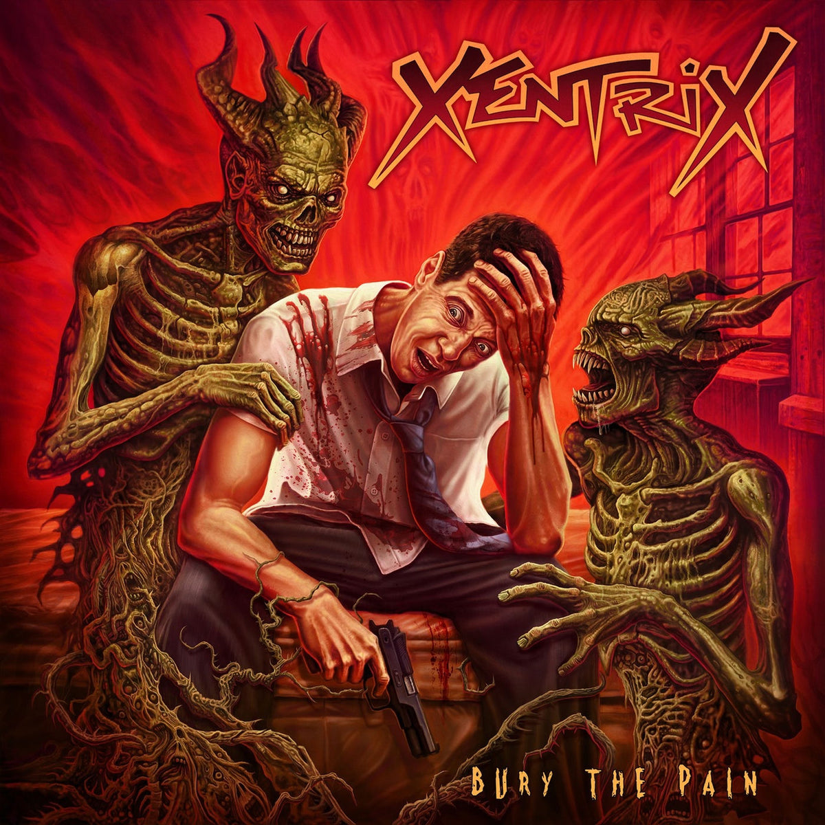 Xentrix – Bury The Pain -Coloured- vinyl record cover