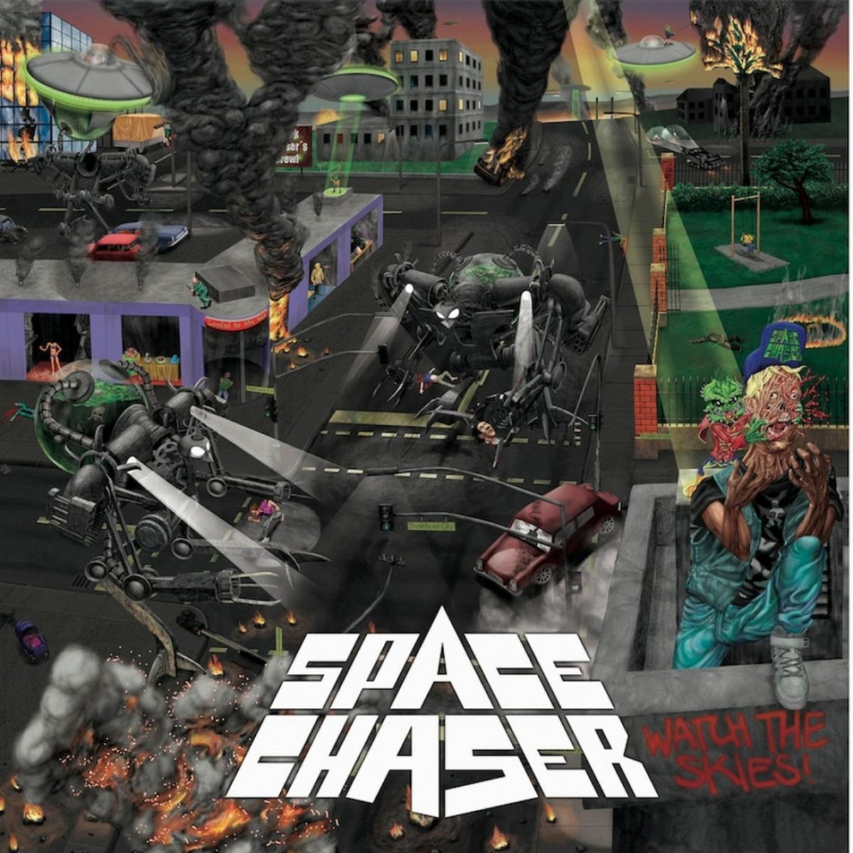 Space Chaser – Watch The Skies vinyl record cover