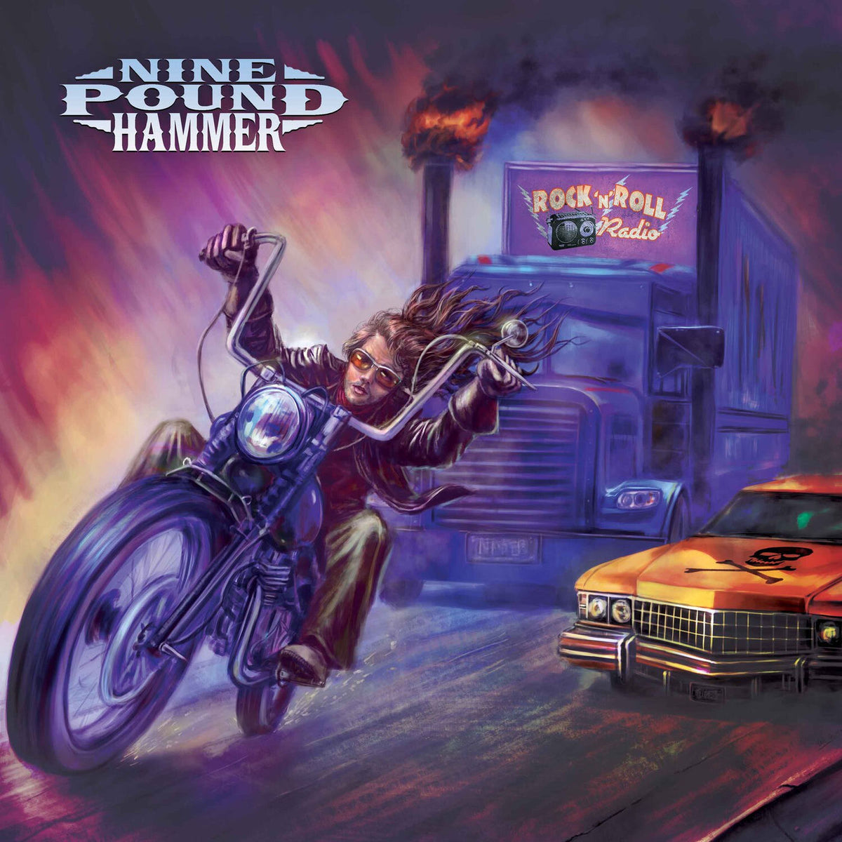 Nine Pound Hammer – Rock N' Roll Radio - Purple vinyl record cover