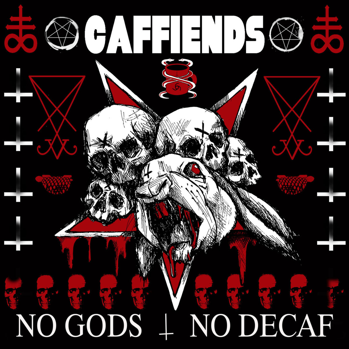 Caffiends – No Gods, No Decaf vinyl record cover