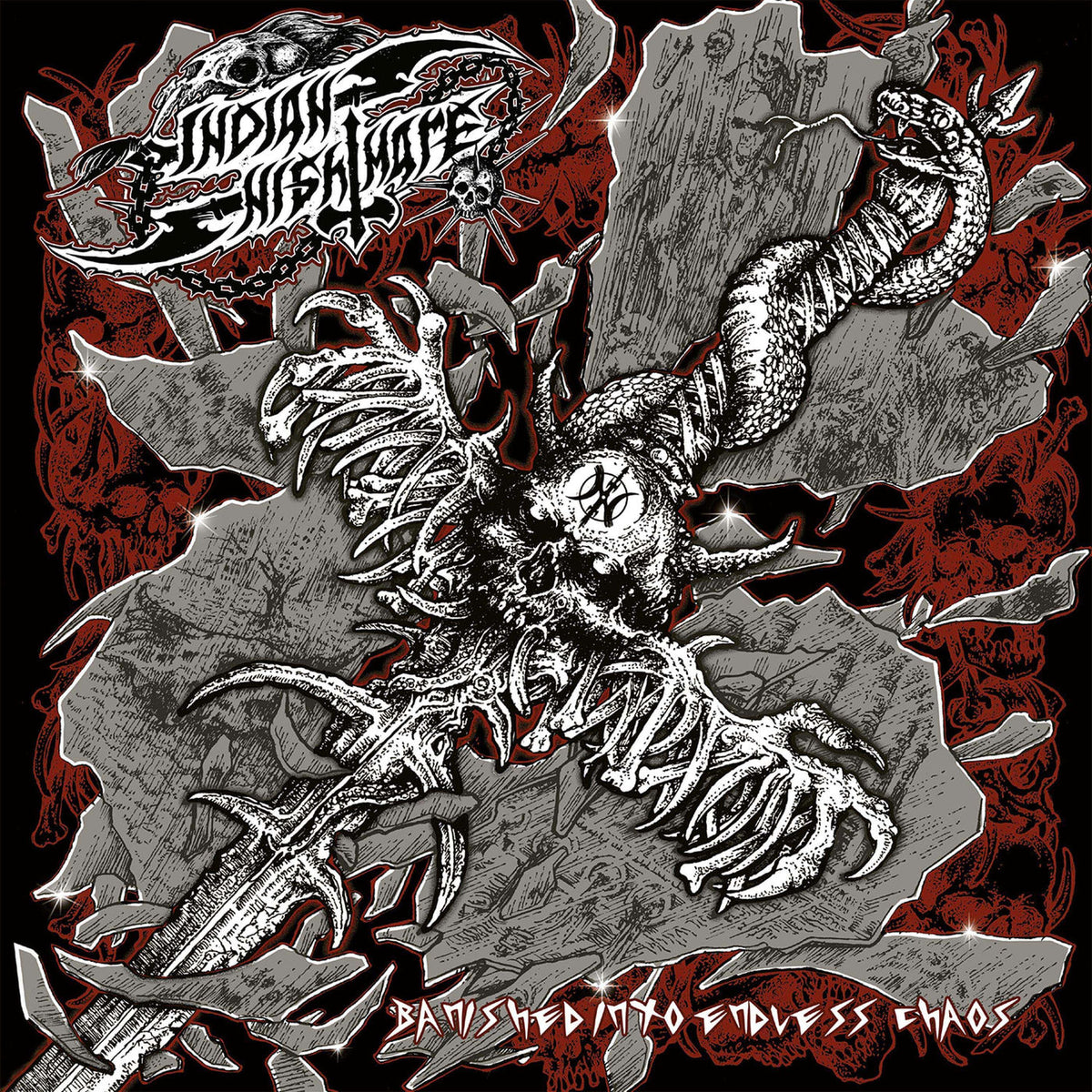 Indian Nightmare – Banished Into Endless Chaos (Coloured Vinyl) vinyl record cover
