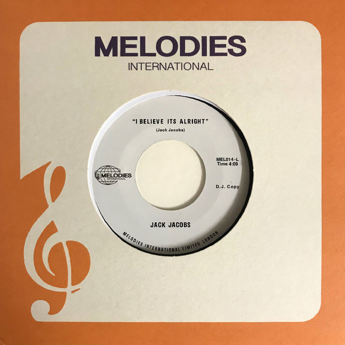 Jack Jacobs – I Believe It's Alright vinyl cover
