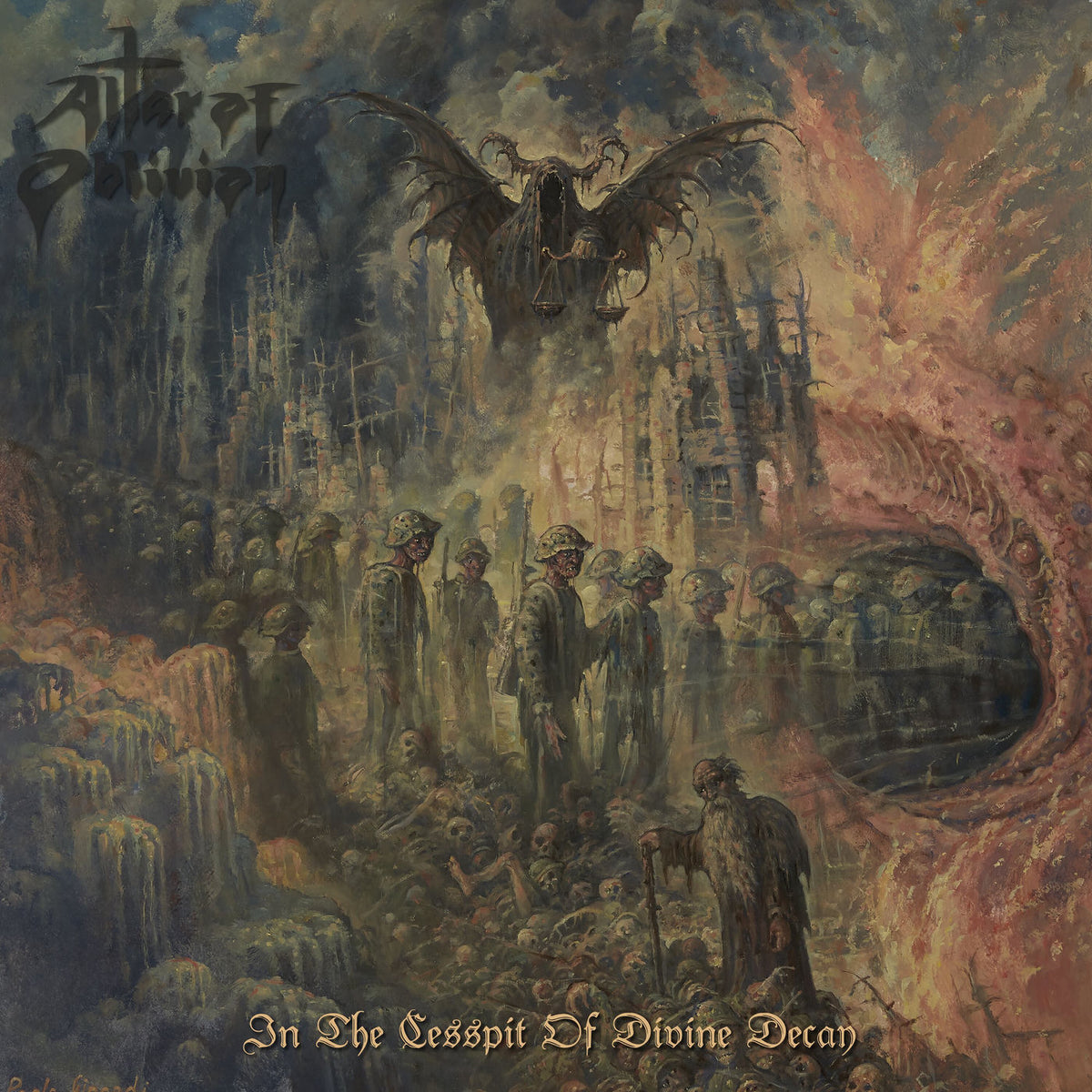 Altar Of Oblivion – In The Cesspit Of Divine Decay vinyl record cover