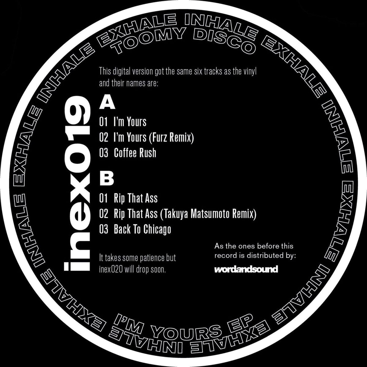 Toomy Disco – I'm Yours EP vinyl cover