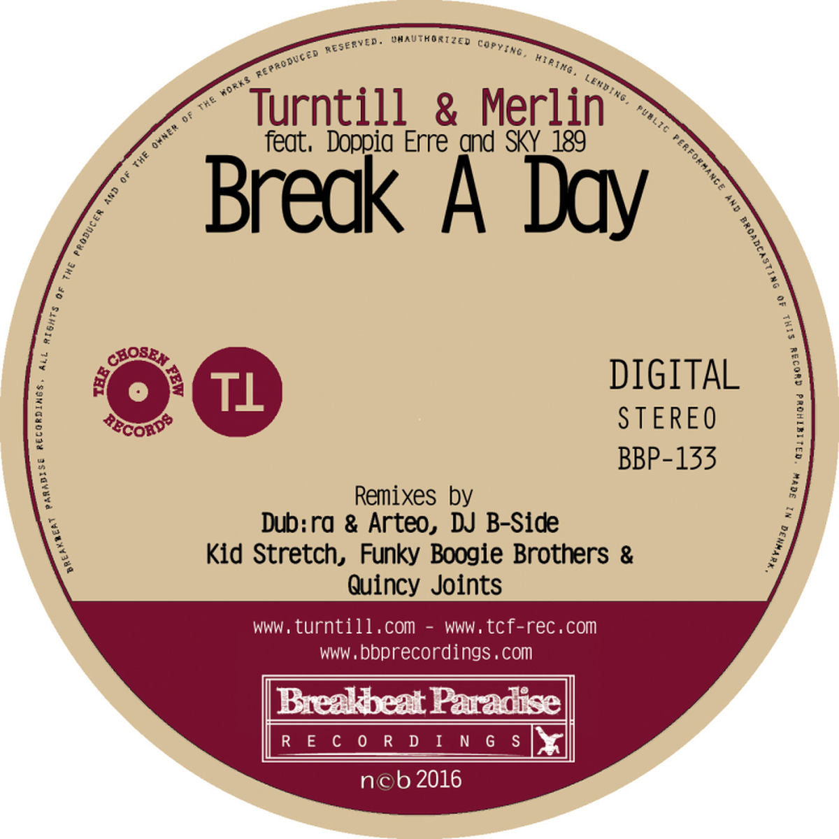 Turntill – Break A Day EP vinyl cover