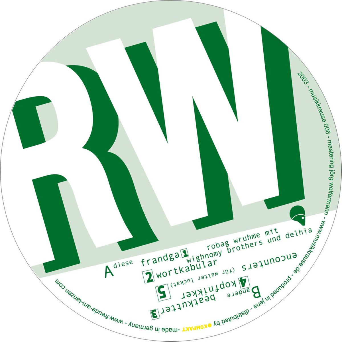 Robag Wruhme – Kopfnikker vinyl cover