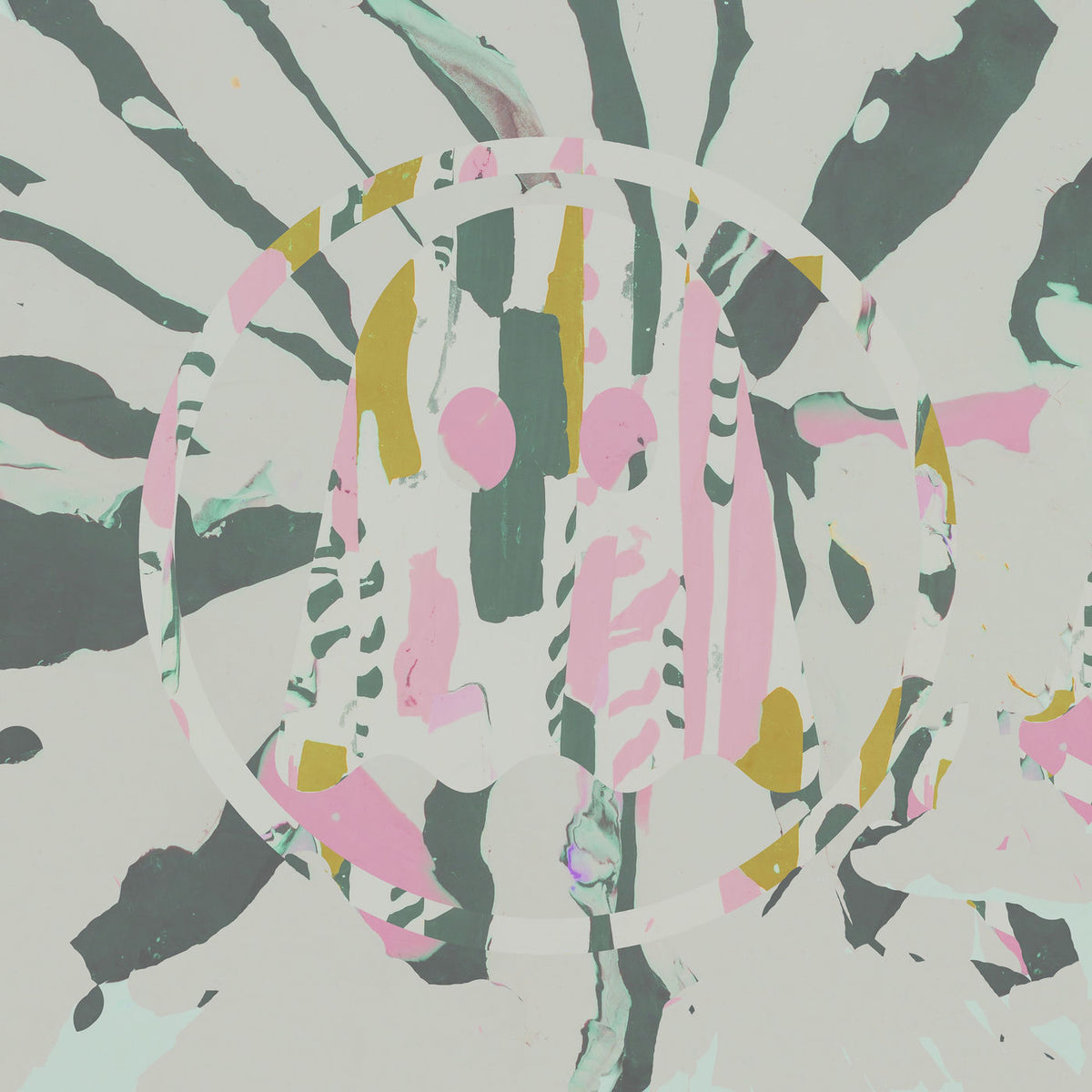 Various Artists – Ghostly Swim 3 (GREEN & PINK MARBLED) vinyl record cover