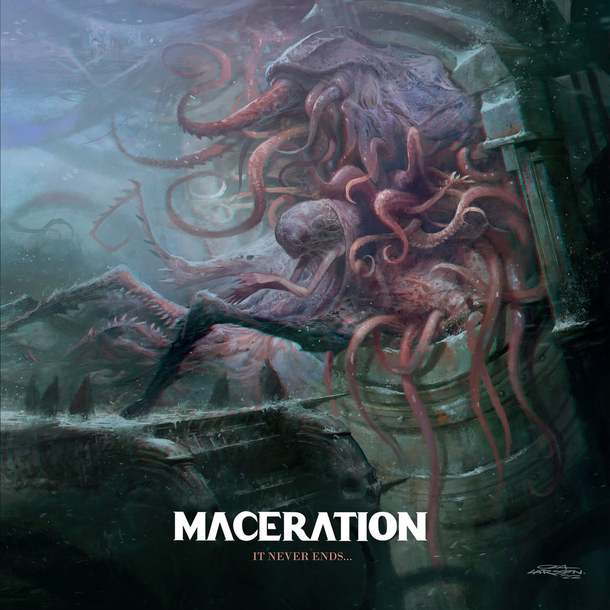 Maceration – It Never Ends... vinyl record cover