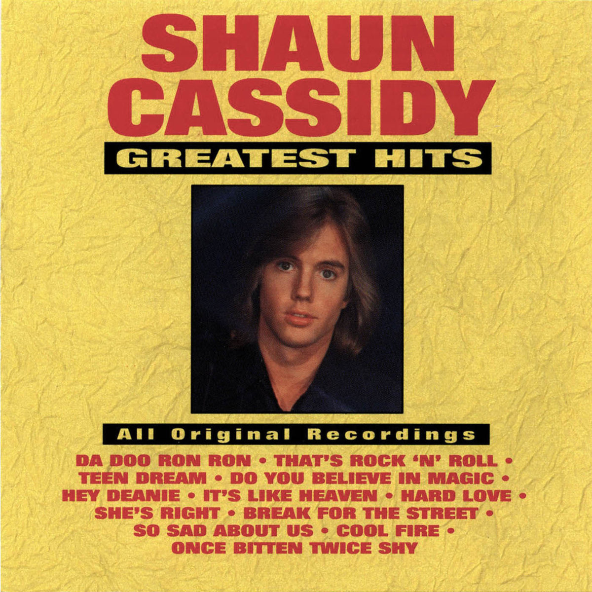 Shaun Cassidy – Greatest Hits vinyl record cover