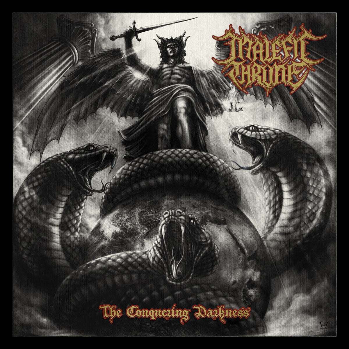 Malefic Throne – The Conquering Darkness vinyl record cover