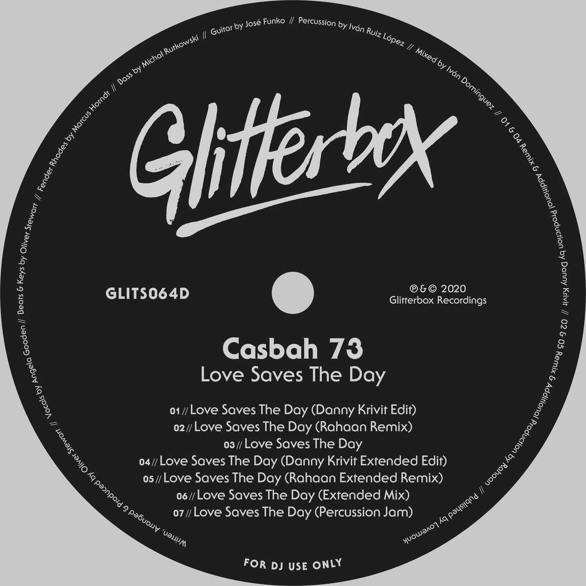 Casbah 73 – Love Saves The Day (Incl. Danny Krivit / Rahaan Remixes) vinyl record cover