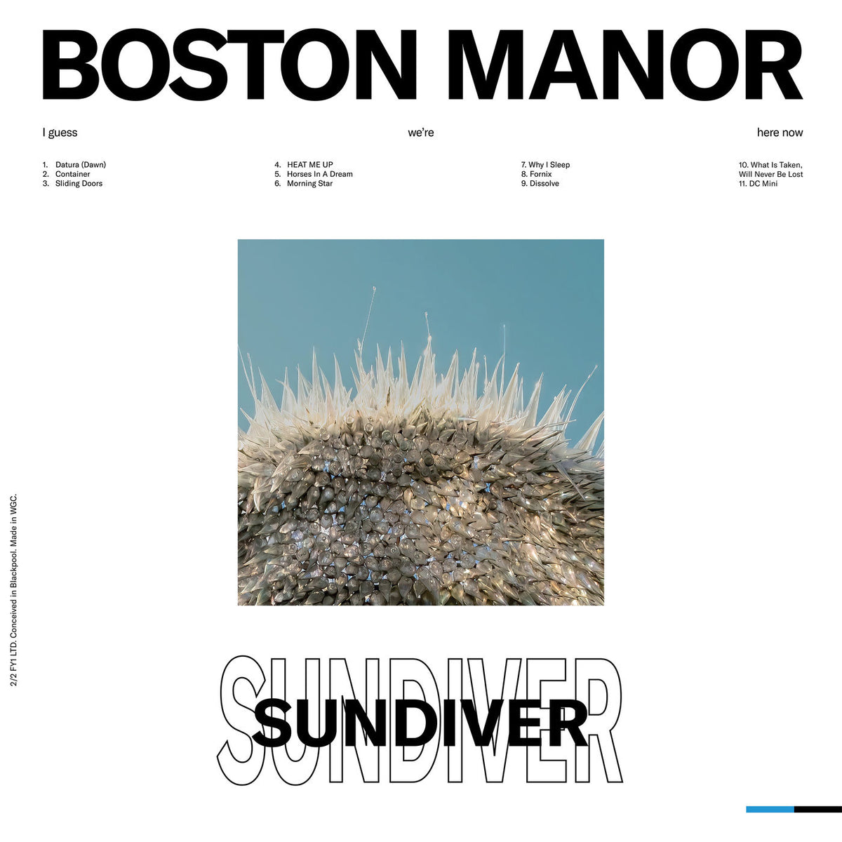 Boston Manor – Sundiver (WHITE WITH BLUE & GREY SPLATTER) vinyl record cover