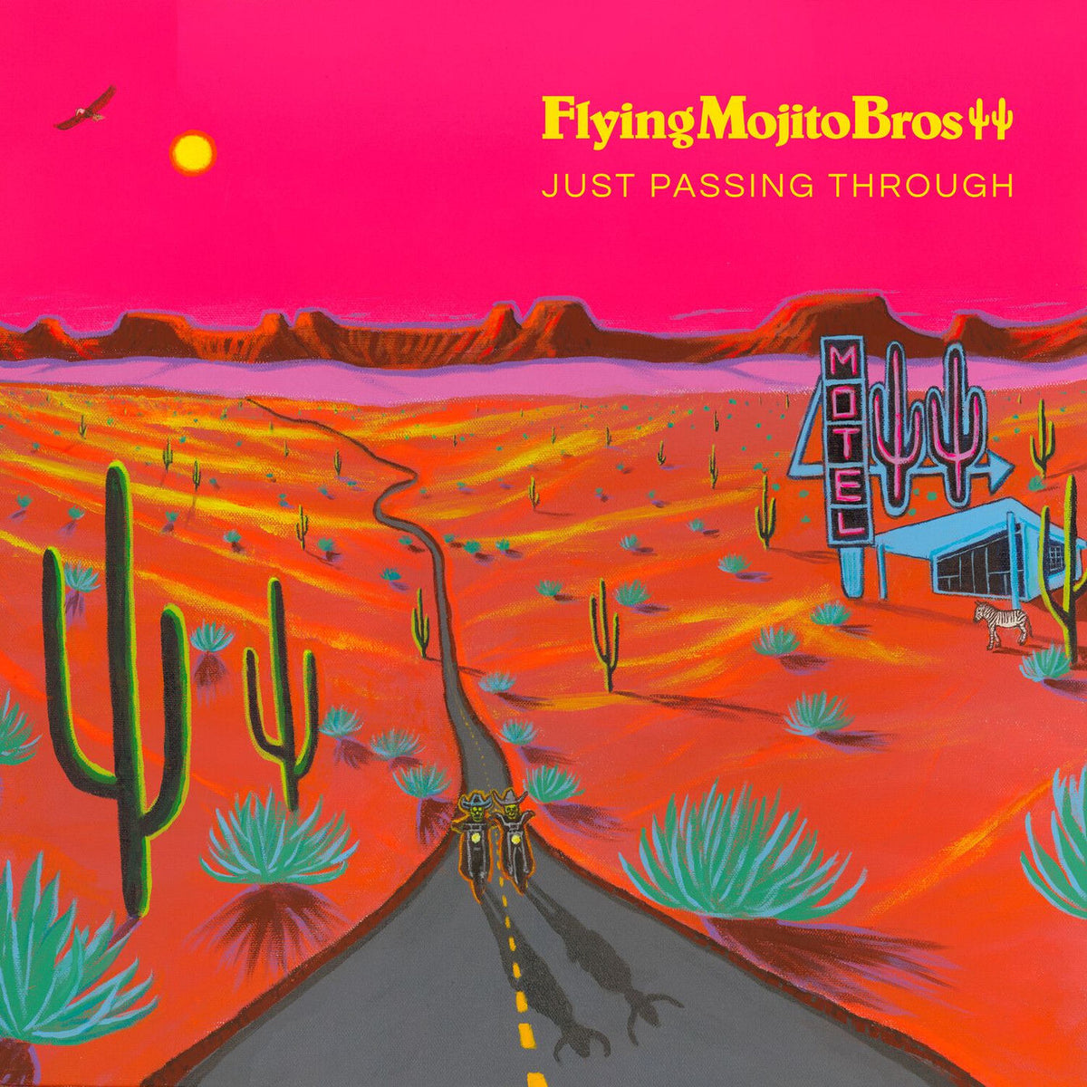 Flying Mojito Bros – Just Passing Through (ORANGE & PINK SPLATTER) vinyl record cover