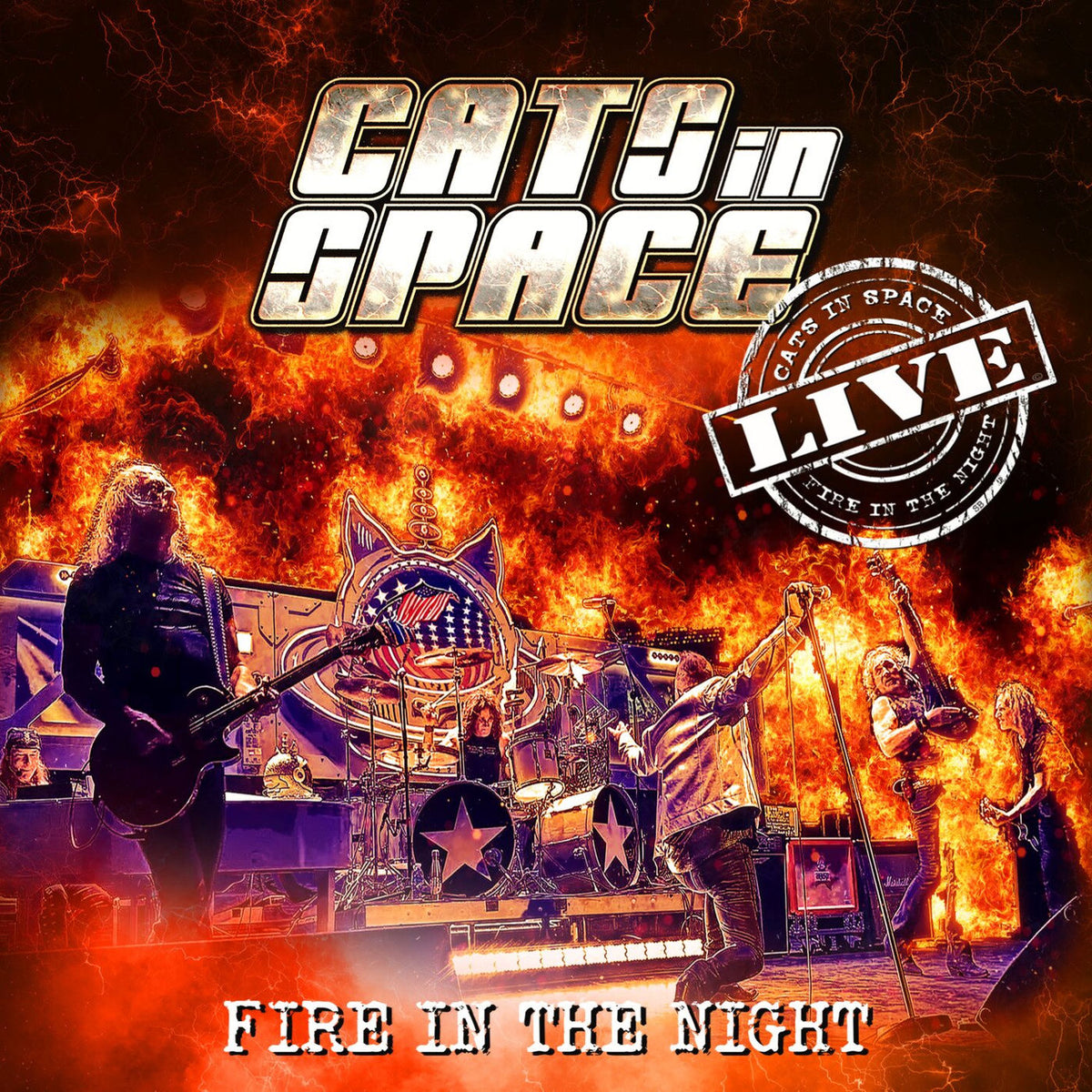 Cats in Space – Fire in the Night (Live) vinyl cover
