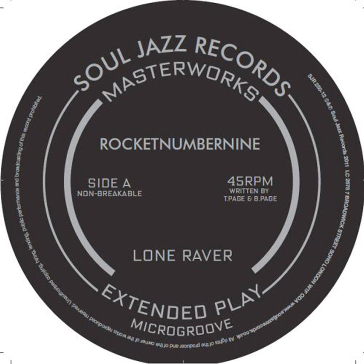 Rocketnumbernine – Lone Raver EP vinyl cover