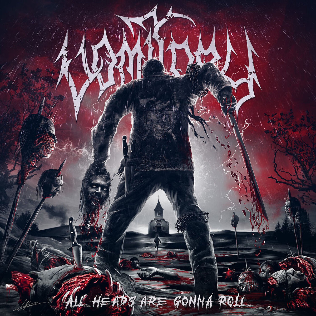 Vomitory – All Heads Are Gonna Roll vinyl record cover
