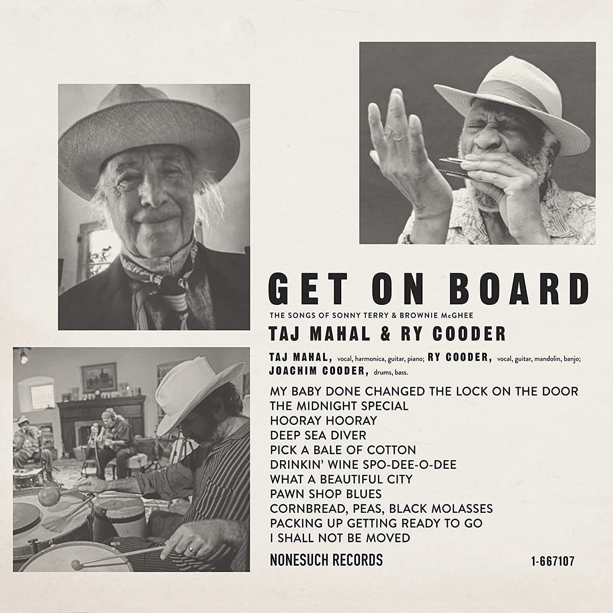 Taj Mahal & Ry Cooder – Get On Board vinyl record cover