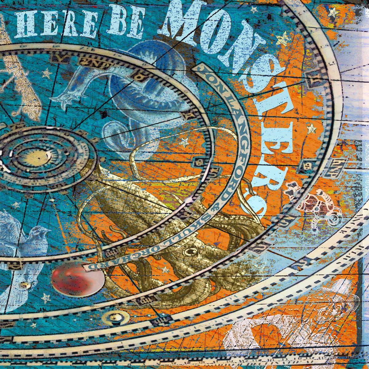Jon Langford & Skull Orchard – Here Be Monsters  by Jon Langford & Skull Orchard vinyl record cover