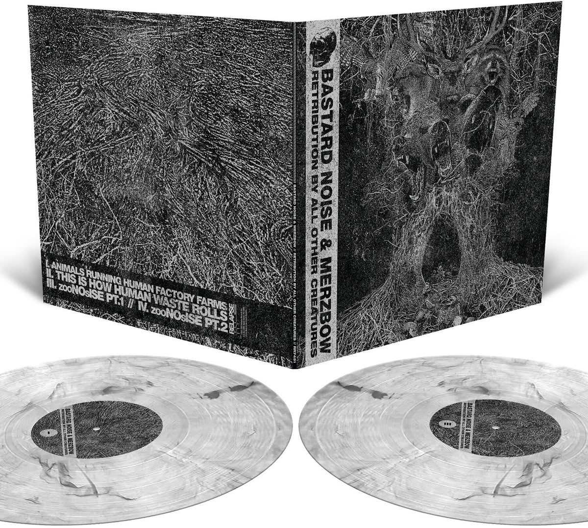 Bastard Noise & Merzbow – Retribution By All Other Creatures vinyl record cover