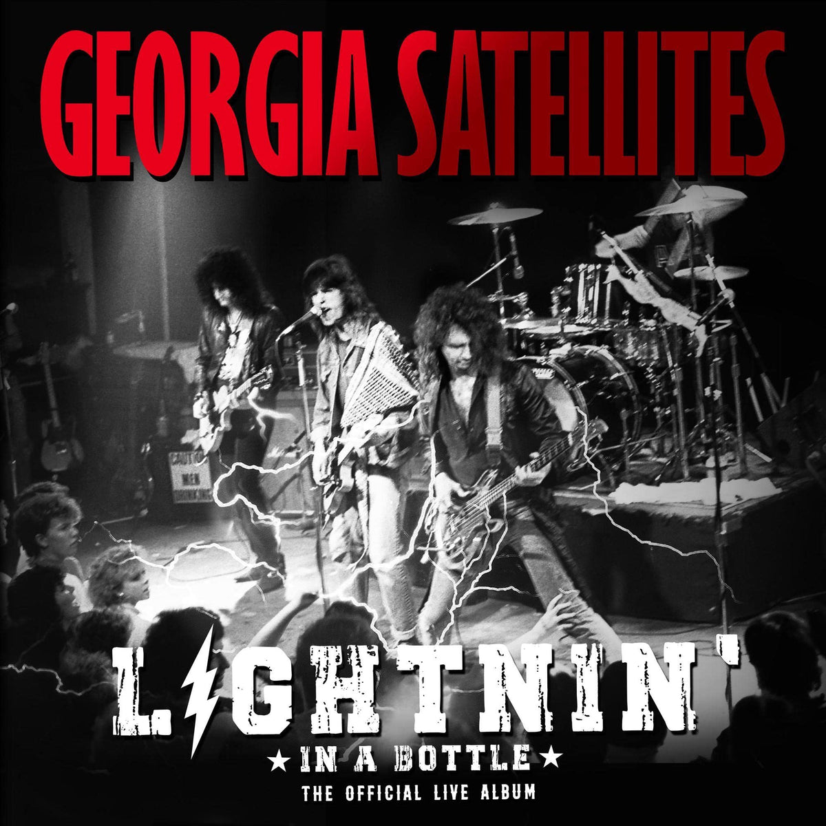 The Georgia Satellites – Lightnin' In A Bottle: The Official Live Album (Limited Red & Black Smoke 2lp) by Georgia Satellites,The vinyl record cover