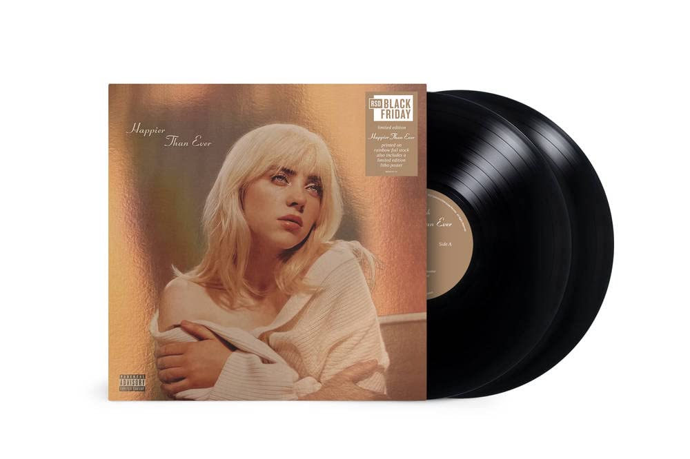 Billie Eilish – Happier Than Ever (Recycled Vinyl) (Rainbow Foil Jacket) (2LP) vinyl record cover