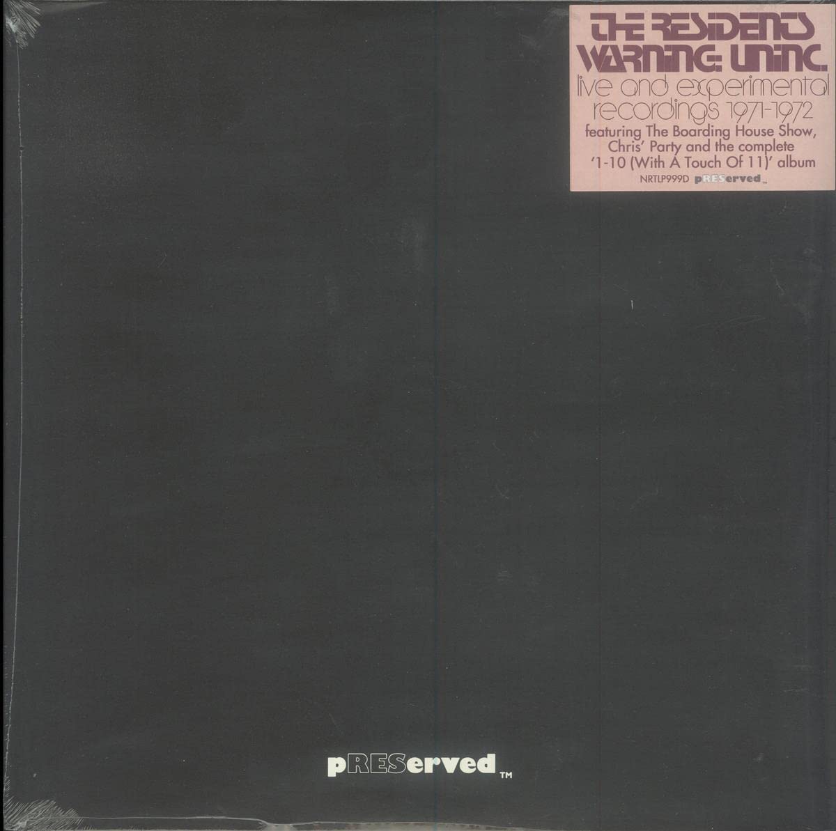 The Residents – Warning: UNINC 1971-1972 Live and Unincorporated (RSD 2022) vinyl record cover