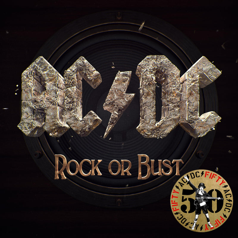 Ac/Dc – Rock Or Bust (50th Anniversary Gold Vinyl) vinyl record cover