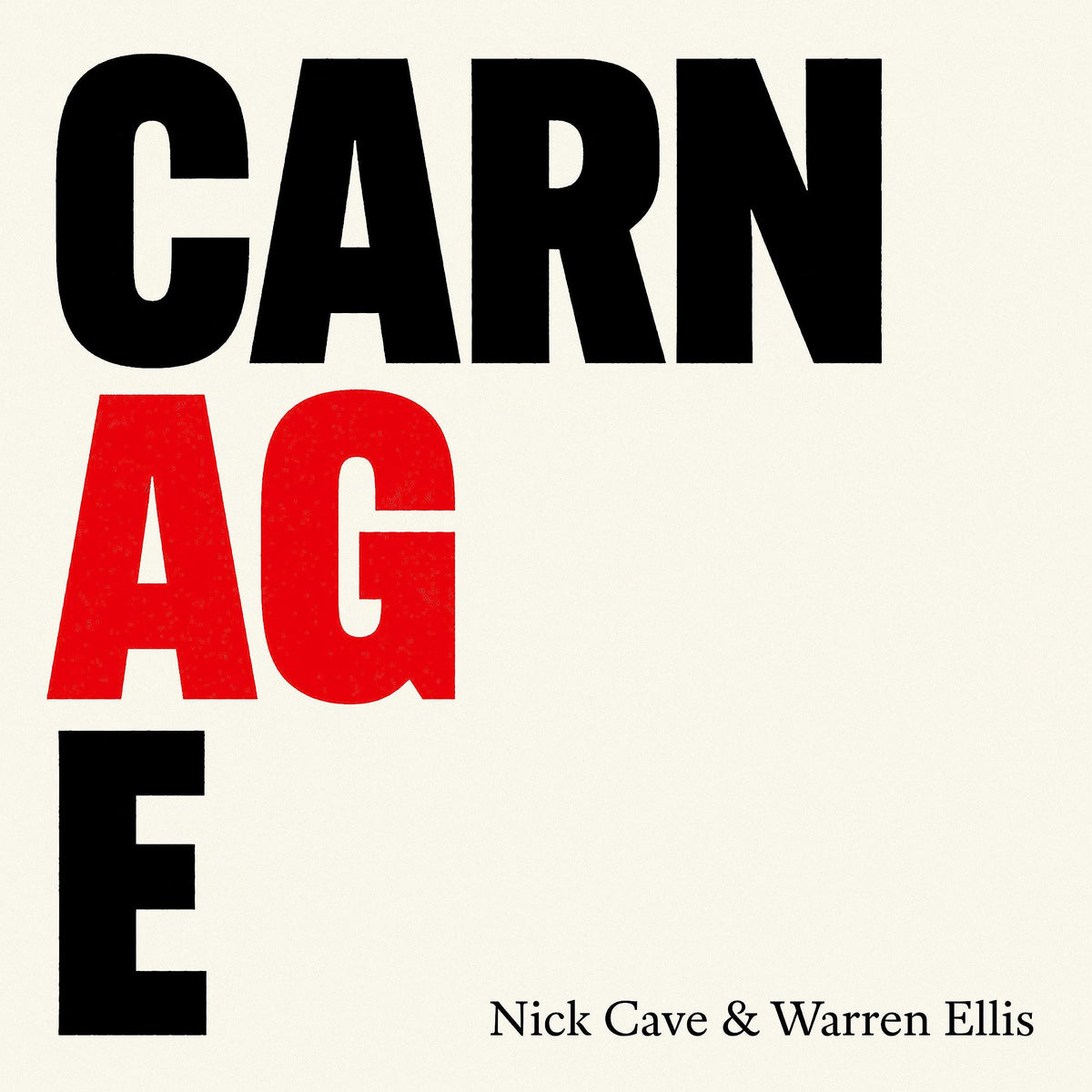 Nick Cave & Warren Ellis – Carnage vinyl record cover