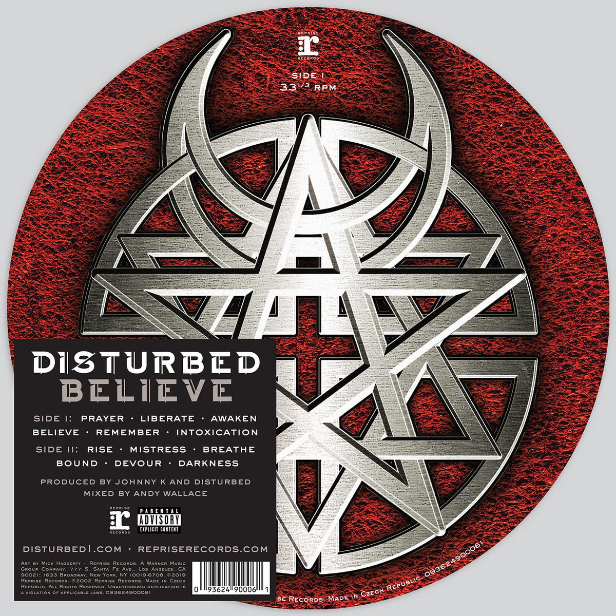 Disturbed – Believe vinyl record cover
