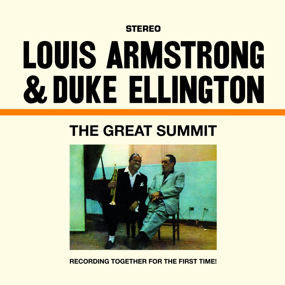 Louis Armstrong & Duke Ellington – The Great Summit (Limited Transparent Blue Vinyl) (Coloured Vinyl) vinyl record cover